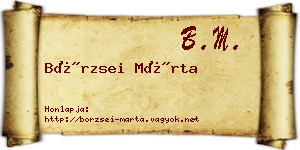 Börzsei Márta névjegykártya
