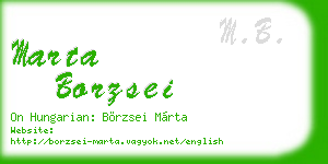 marta borzsei business card